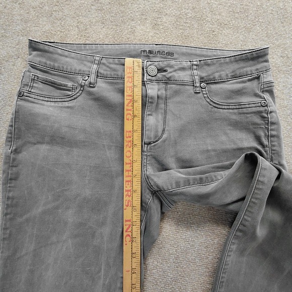 Everflex Maurices Jeans Womens LARGE SHORT Gray Regular Fit Super High Rise Goth - Picture 4 of 8